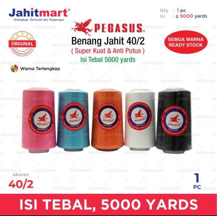 BENANG JAHIT BESAR 5000 YARD Merek Pegassus Lazada Indonesia