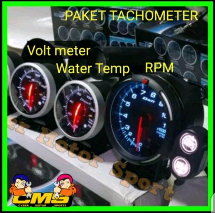 Gauge Dashboard Indikator Tachometer Rpm Volt Meter Water Temperatur