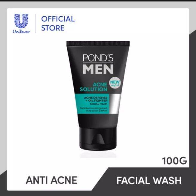 Pond S Men Acne Solution 100g Sabun Muka Pembersih Wajah Pria Untuk