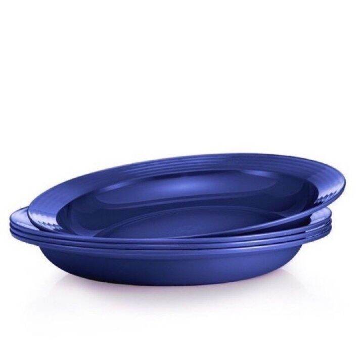 Tupperware Royale Blue Deep Plate Set Blossom Plates Ml Lazada