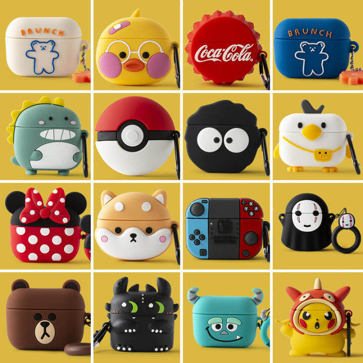 CrashStar Cute Cartoon Soft Silicone Shockproof Fashion AirPods Case