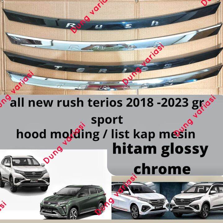 Hood Molding List Kap Mesin All New Rush Terios Hitam Chrome 2018 2020