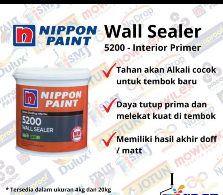 Cat Dasar Tembok Interior NIPPON PAINT 5200 WALL SEALER Kemasan 4kg