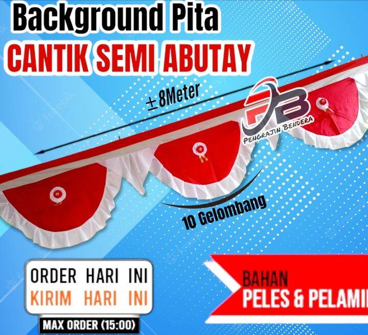 Bendera Background Pita Cantik Merah Putih Gelombang Lazada Indonesia