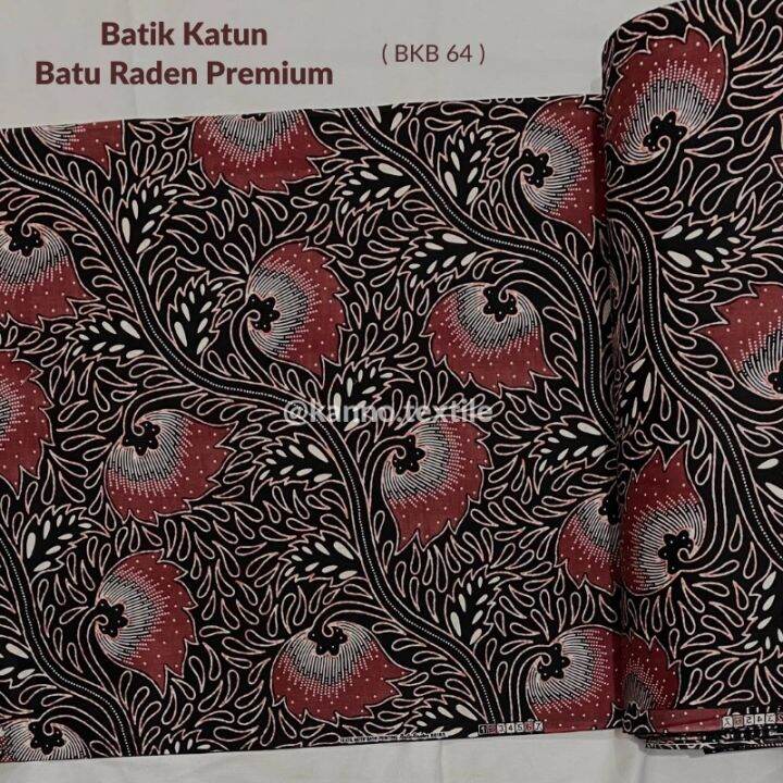 Kain Batik Katun Halus Primisima Baturaden Bkb Motif Daun Warna Hitam