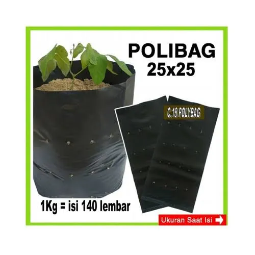 Polybag Tanaman Ukuran 25x25 Isi 140 Lembar Polybag Taman Paket Hemat