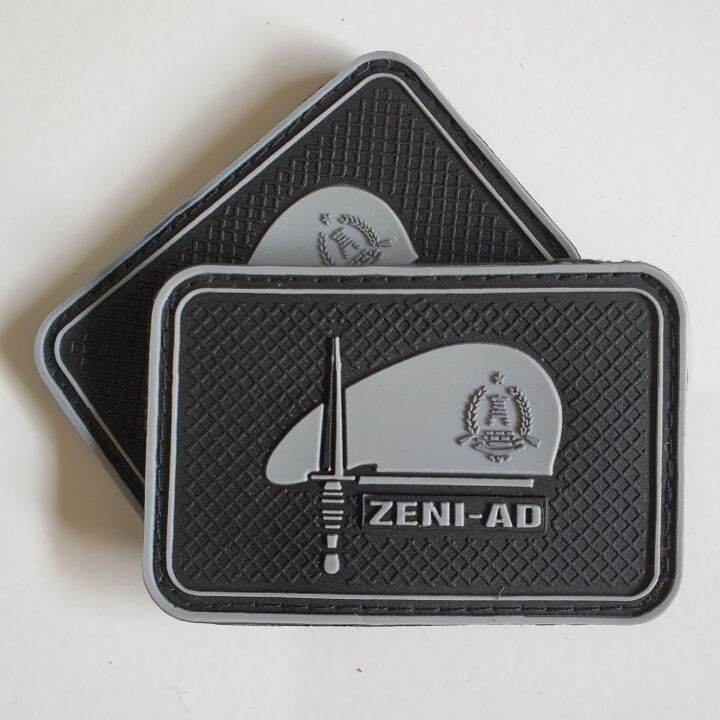 Patch Rubber Logo Baret Zeni Ad Abu Zipur Tni Ad Tempelan