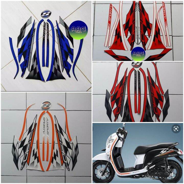 STIKER STRIPING STICKER LIS LES POLET BODI MOTOR HONDA SCOOPY SPORTY