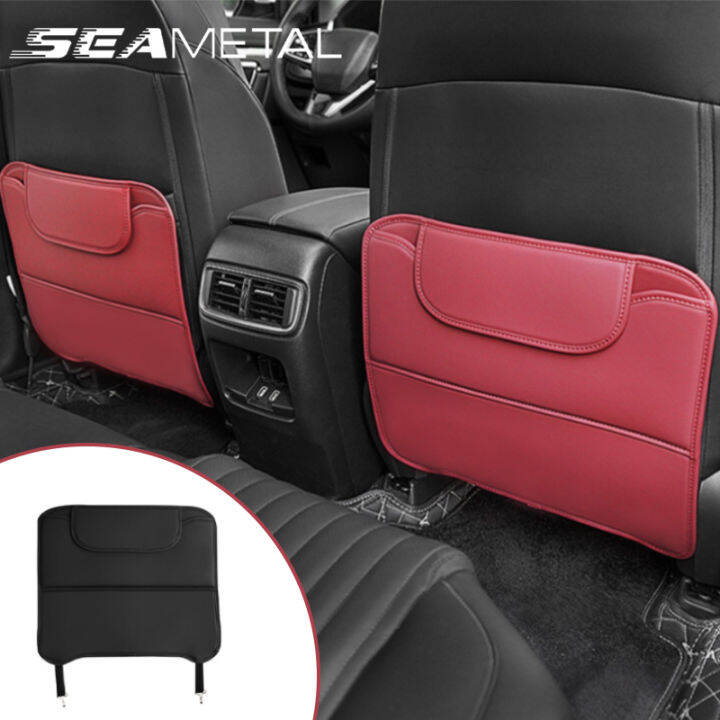 Seametal Car Seat Back Anti Kick Mat Pu Leather Wear Resistant