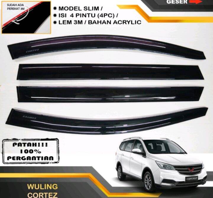 Talang Air Pintu Mobil Wuling Cortez Model Slim Cembung Lazada Indonesia