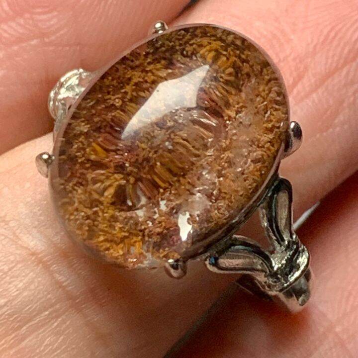 Red Phantom Quartz adjustable 16x12mm 红幽灵 意境 四季幽灵 戒指 可调节 Cincin