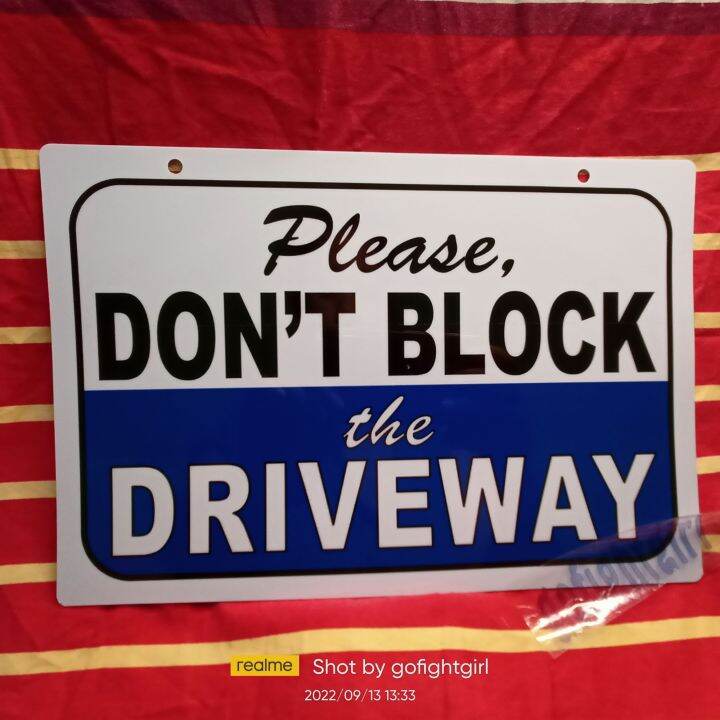 Don T Block The Driveway Blue Signage A4 Size PVC Hard Plastic