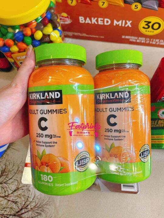 Kẹo dẻo bổ sung Vitamin C Kirkland Adult Gummies C 250mg của Mỹ kèm