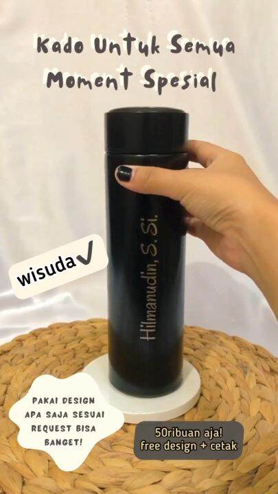 Botol Minum Tumbler Desain Custom Nama Sendiri Bisa Logo BTS EXO NCT