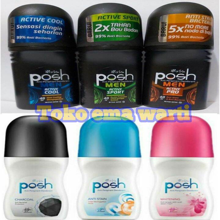 Posh Deodorant Roll On Anti Perspirant Ml All Varian Active Cool