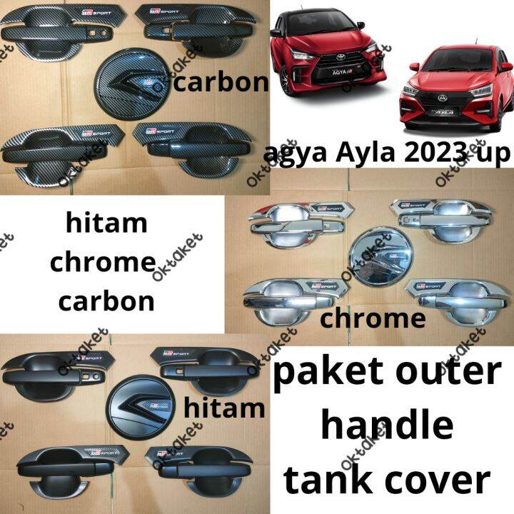 Paket Outer Handle Tank Cover Agya Ayla 2023 2024 2025 Gr Sport Hitam