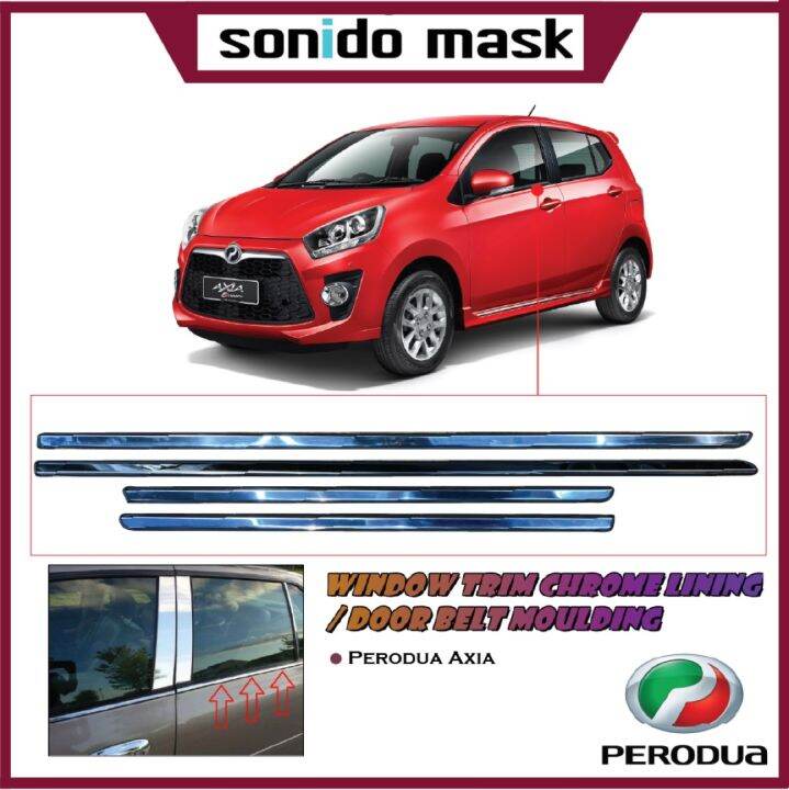 Perodua Axia Window Trim Chrome Lining Door Belt Moulding Lazada