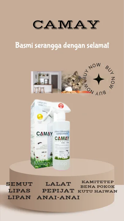 Camay Spray Insect Repellent Semut Lipas Pepijat Lalat Pijat Kamitetep