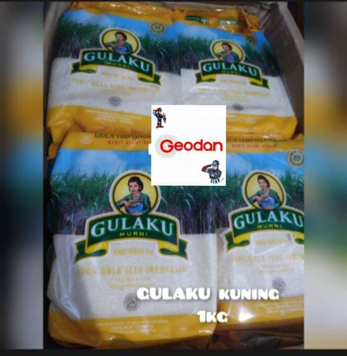 GULAKU TEBU MURNI KUNING 1KG GULAKU Kuning Gula PASIR Tebu KEMASAN 1KG