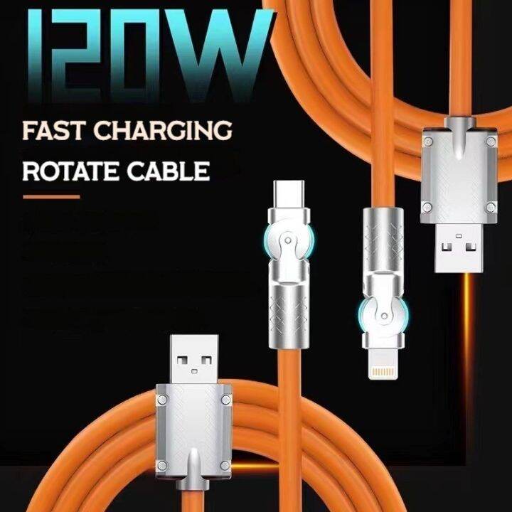 W A Super Fast Charge Type C Liquid Silicone Cable Rotate Charge