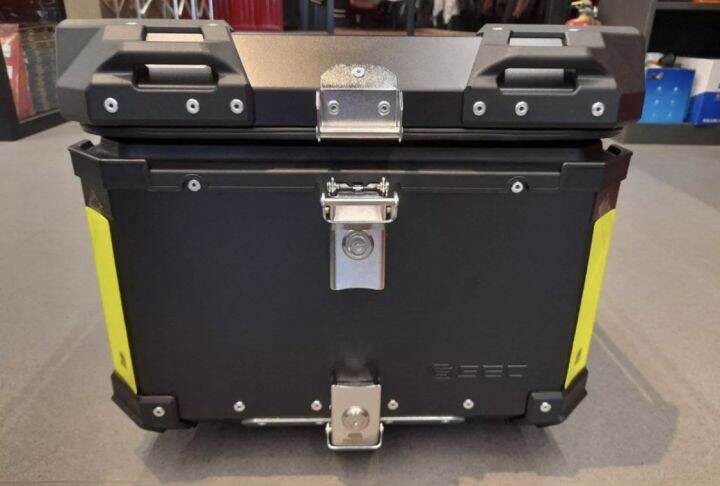 Duhan Alloy Top Box 45 Liters With Bracket Base Plate Backrest And