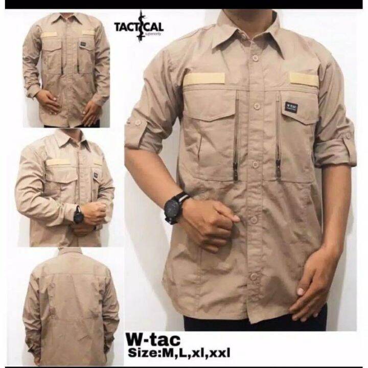 Kemeja Tactical Lapangan Pdl Outdoor W Tac Lengan Panjang Lazada