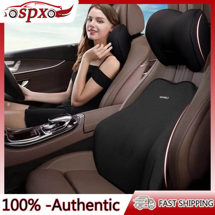 Car Headrest Lumbar Support Set Thickened And Comfortable Memory Foam