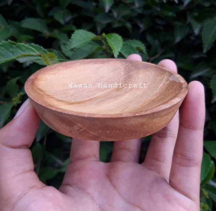 Piring Kayu Piring Sambal Piring Saji Piring Ceper Kayu Jati 8cm