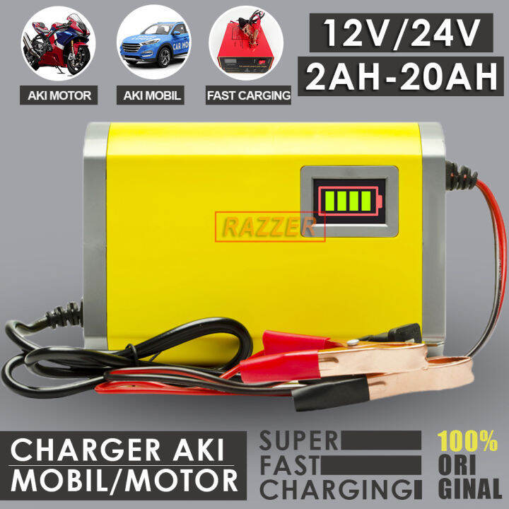 Casan Aki Motor Mobil Otomatis A A Volt Volt Portable Automatic