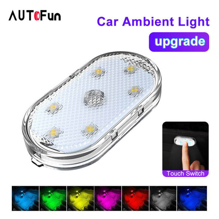 AUTOFun Lampu Interior Mobil Lampu Cahaya Baca Plafon Sentuh Lampu