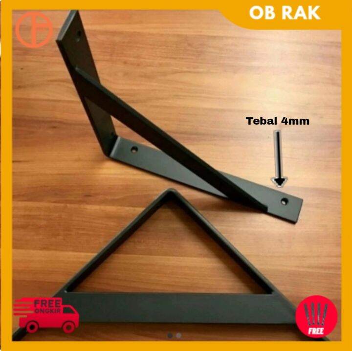 Rak Besi Siku Segitiga Tempel Dinding Siku Besi Bracket Ambalan 40cm