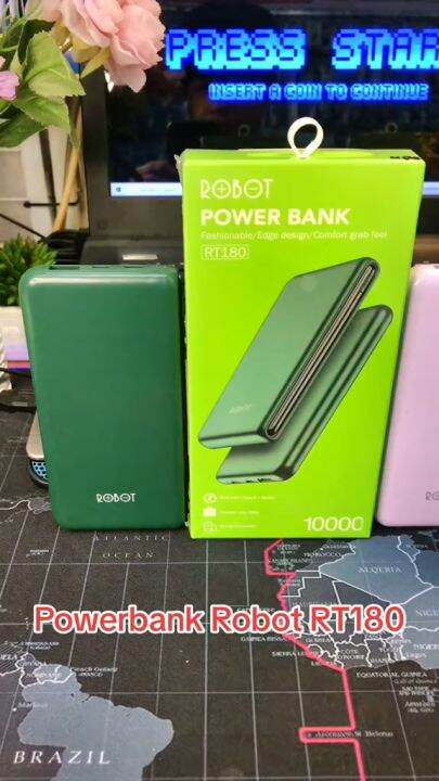 POWERBANK ROBOT 10000 MAh RT180 DUAL INPUT PORT TYPE C DAN MICRO USB