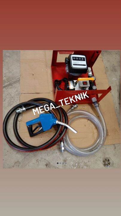 FLOW METER MINYAK SOLAR SET POMPA YB 60 LPM POMPA TRANSFER BBM SOLAR