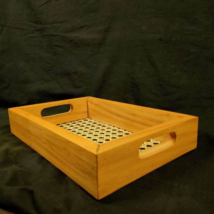 Tray Nampan Baki Kayu Anyaman Rotan X X Lazada Indonesia