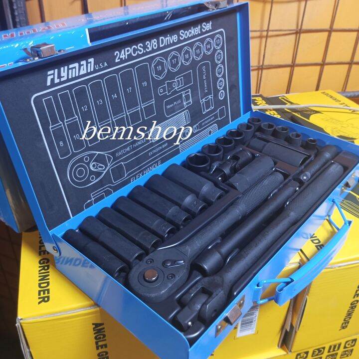 24pcs 3 8 Drive Socket Set Flyman Usa Made Professional Tools Lazada PH