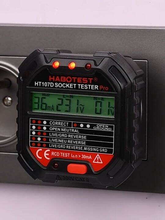 Habotest Advanced Rcd Electric Socket Tester Automatic Neutral Live