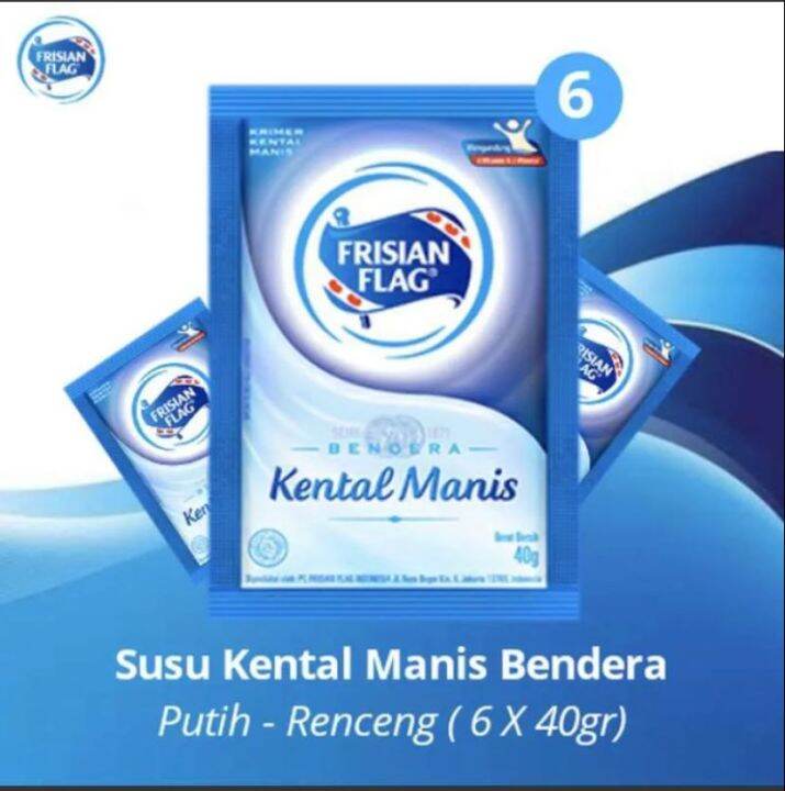 Frisian Flag Susu Bendera Kental Manis Renceng Isi 6 Sachet Putih