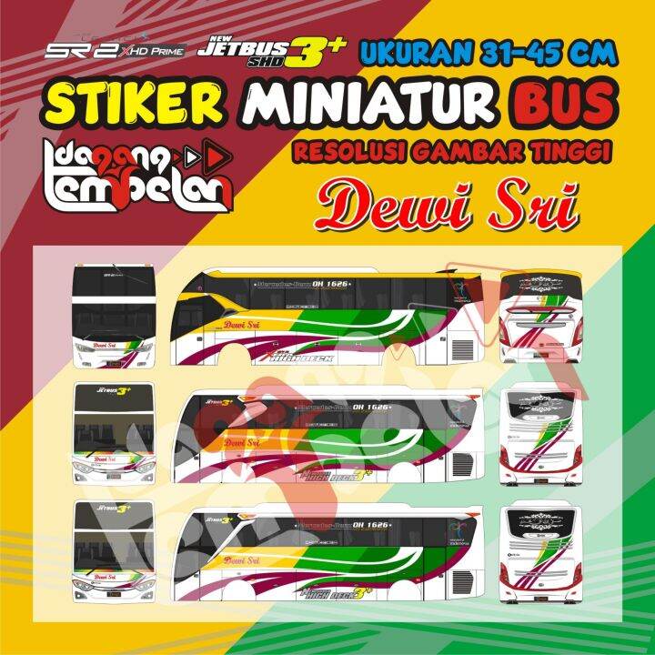 Stiker Miniatur Bus Dewi Sri Lazada Indonesia