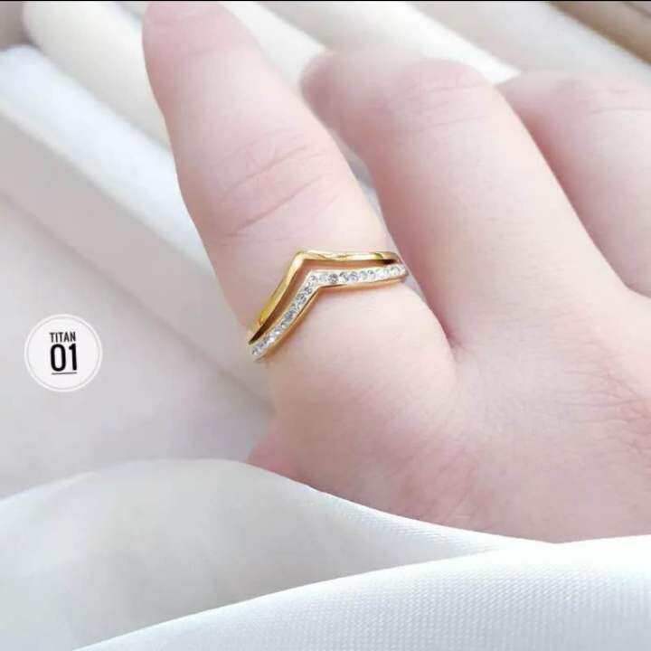 Cincin Fuji Titanium Gold Layer Cantik Dan Simple Cxb