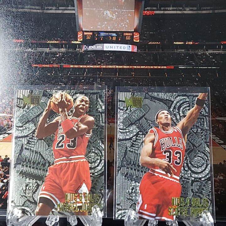 NBA Cards Michael Jordan Scottie Pippen 95 96 Fleer Metal Insert Nuts