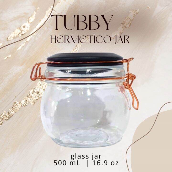 Tubby Hermetico Jar Ml Toples Kaca Tutup Kait Jar Kaca Cantik