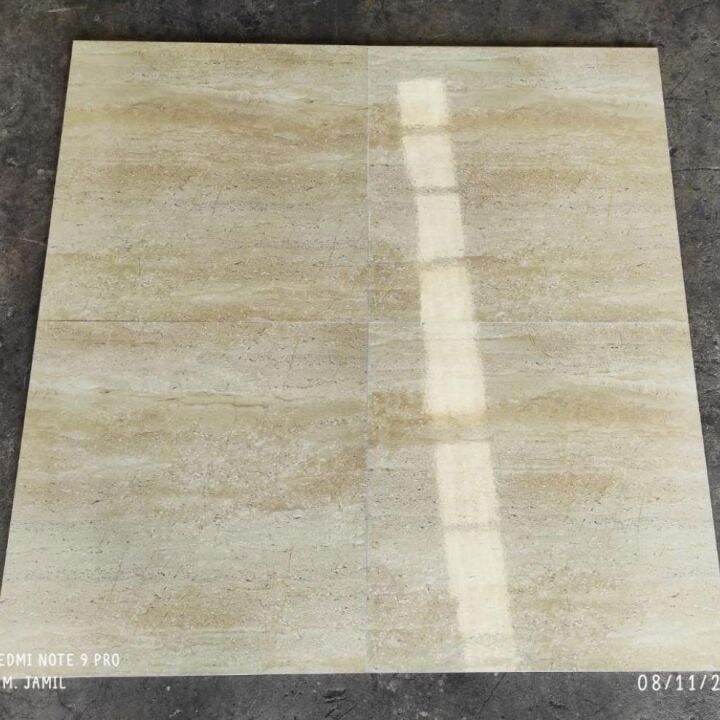 Granit Lantai 60x60 Travertin Beige Textur Glosy By Atena Lazada