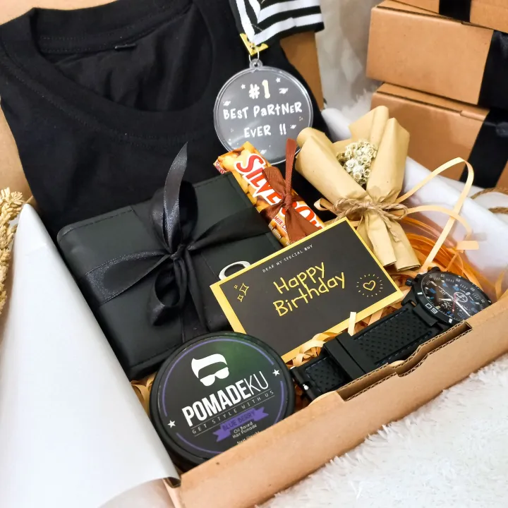 Hampers Cowok Paket Special Bucket Bunga Kado Ulang Tahun Cowok Murah