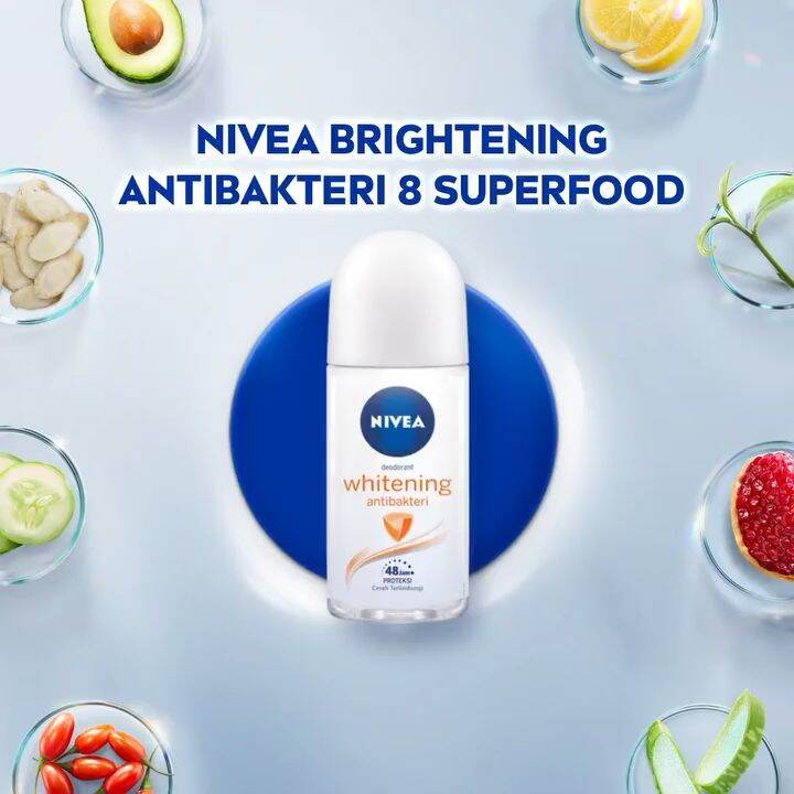 Nivea Deodorant Brightening Antibakteri 8 Super Food Roll On