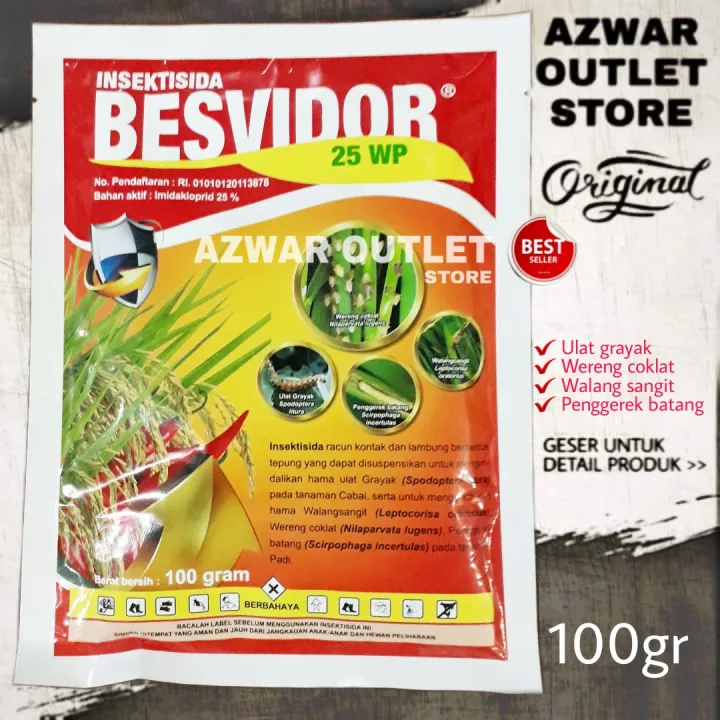 Besvidor Wp Gram Insektisida Racun Hama Ulat Grayak Wereng