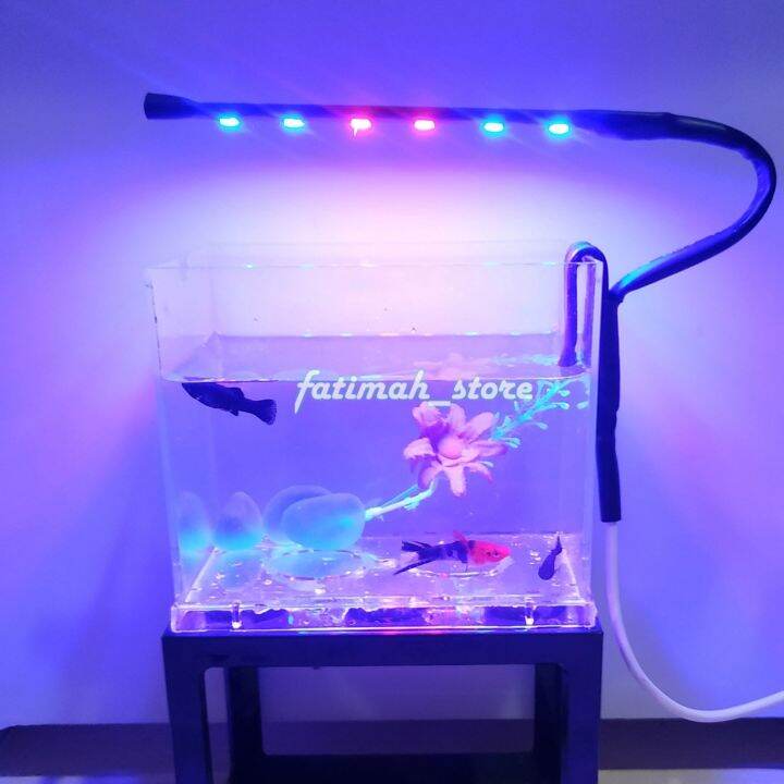 Lampu Aquarium Mini Mata Led Smd Kombinasi Biru Pink Lampu Soliter