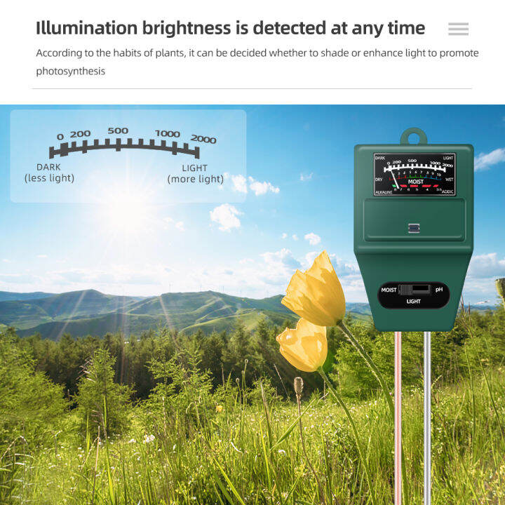 In Moisture Sunlight Ph Meter Soil Water Acidity Humidity Light Ph