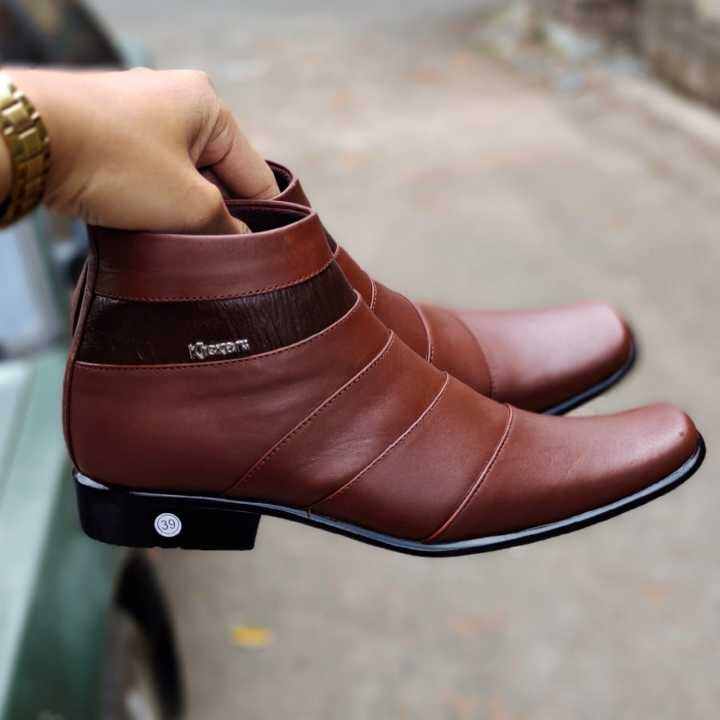 SEPATU PANTOFEL COKLAT FULL KULIT Size38 43 ZIPPER TERBARU COCOK BUAT