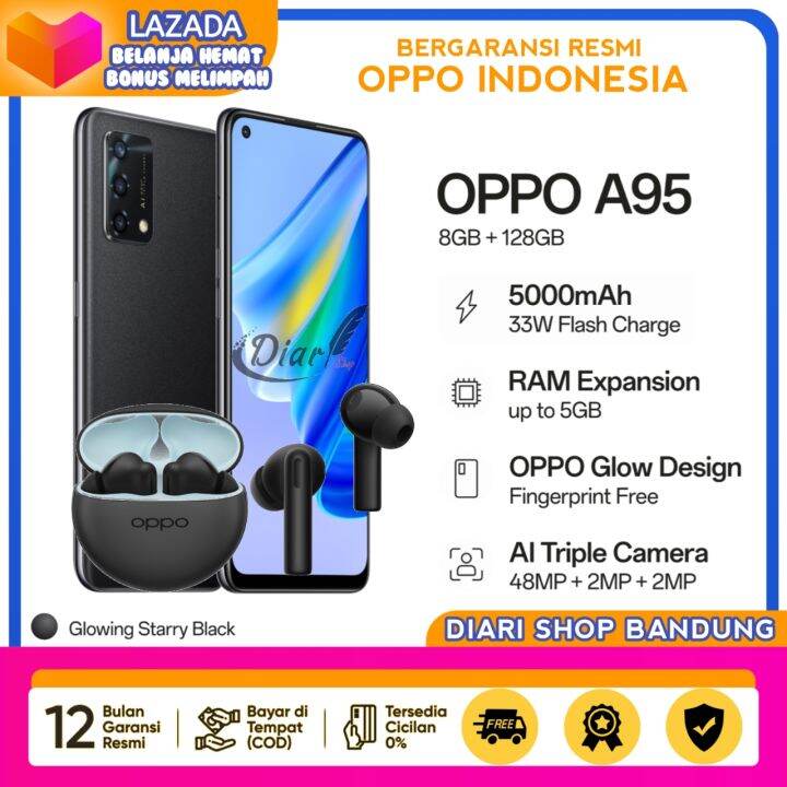 Oppo A95 RAM 8GB ROM 128GB 48Mp Triple Camera Super VOOC 35W Garansi