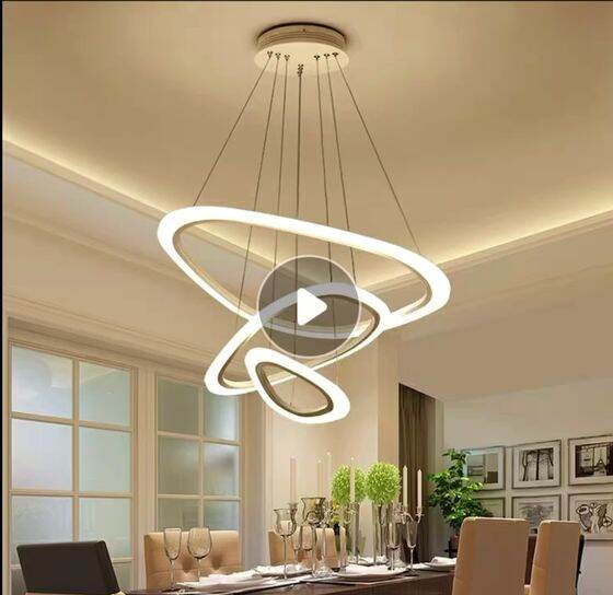 Lampu Gantung Minimalis Modern Ruang Tamu Ring Led Warna Kode Lampu